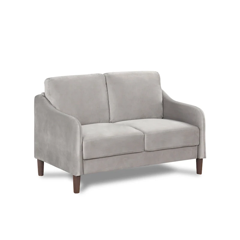Grey Velvet Loveseat – 2-Seat, 52