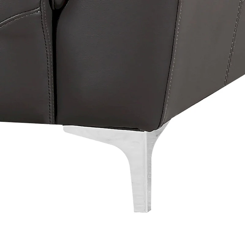 Strick & Bolton Vicente Grey Leather Gel 2-piece Living Room Set