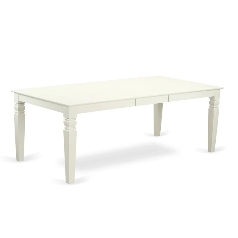 East West Furniture Dining Table Se- A Rectangle Dining Room Table and Wood Seat Chairs, Linen White (Pieces Options)