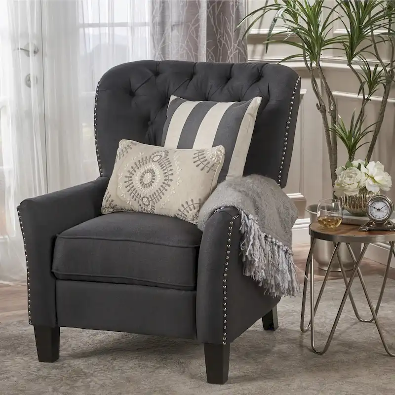 Cerelia Tufted Fabric Recliner by Christopher Knight Home