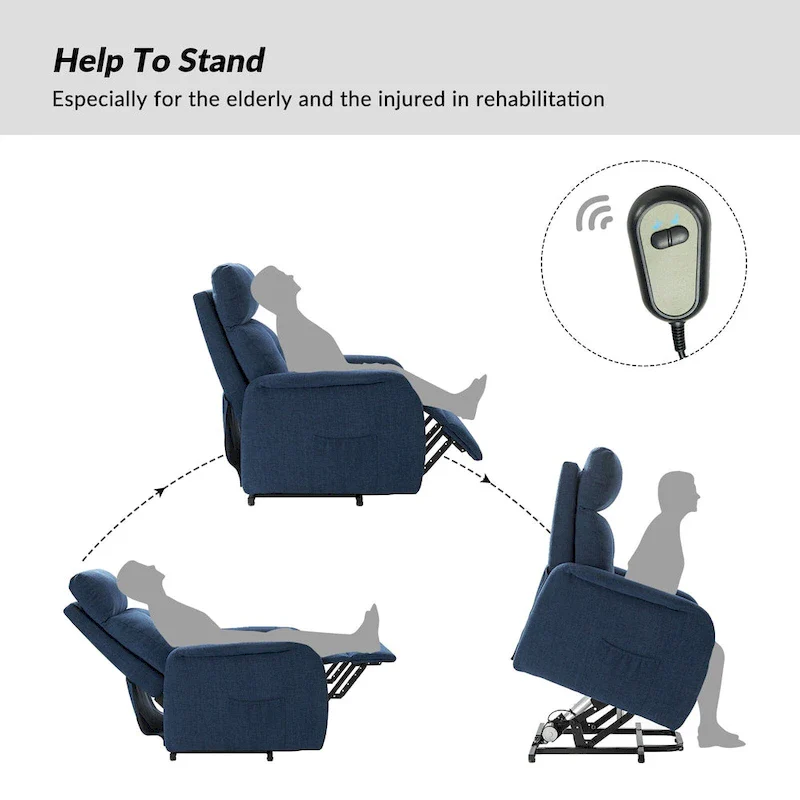 Elisa Power Remote Lift Assist Recliner Set Of 2 with Metal Base