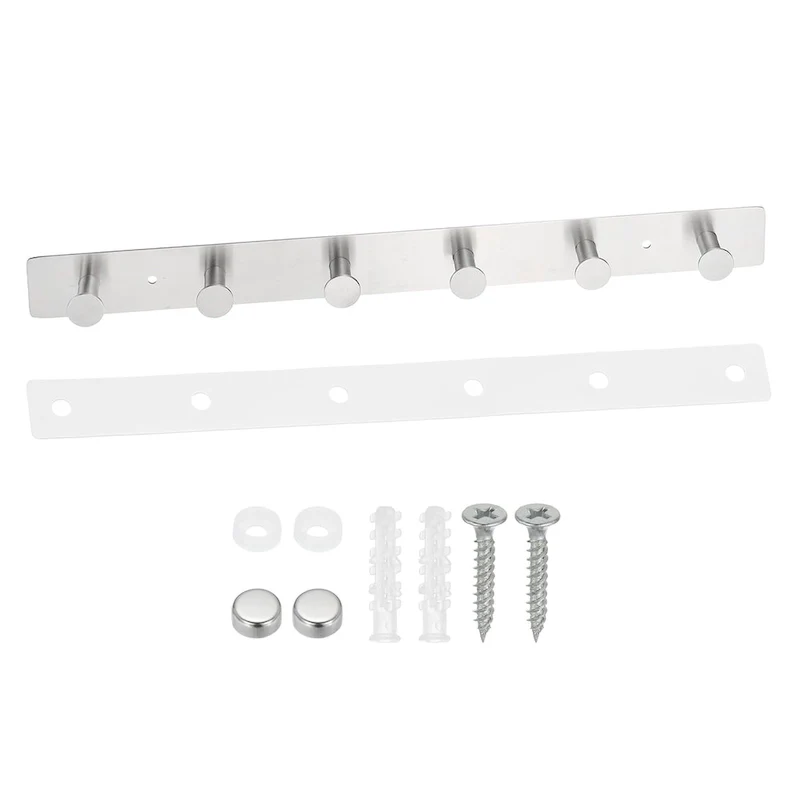 Coat Rack Wall Mount, Metal Round Wall Hooks Rail with 4 / 6 Hooks