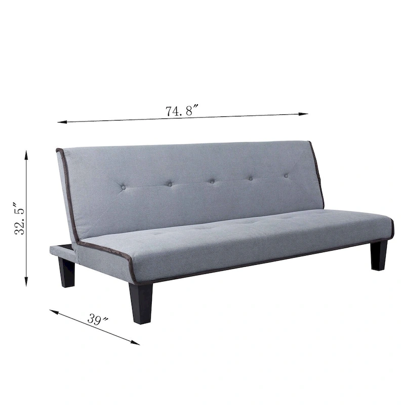 Clihome Biscuit Back Convertible Sofa with Mattress