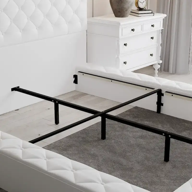 LED Queen/King Bed Frame with Tufted Headboard Bedroom Furniture