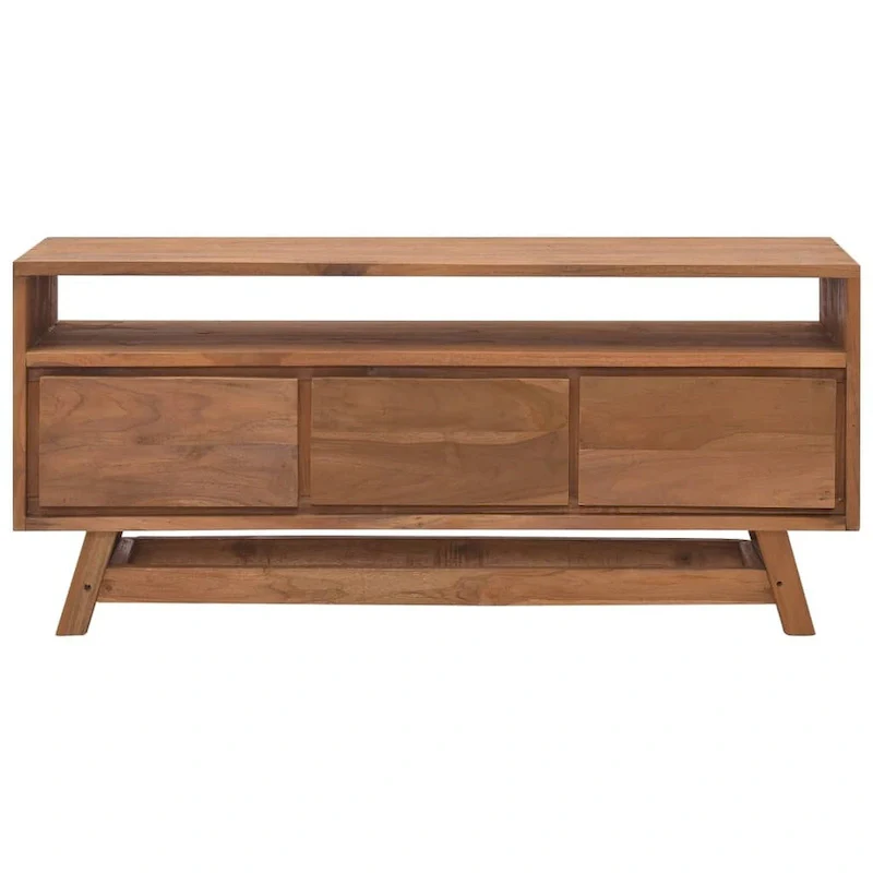 vidaXL TV Cabinet 43.3x11.8x19.7 Solid Teak Wood - 43.3 x 11.8 x 19.7 - 43.3 x 11.8 x 19.7