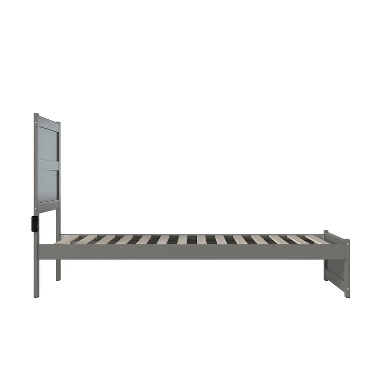 NoHo Twin Extra Long Bed with Footboard in Grey