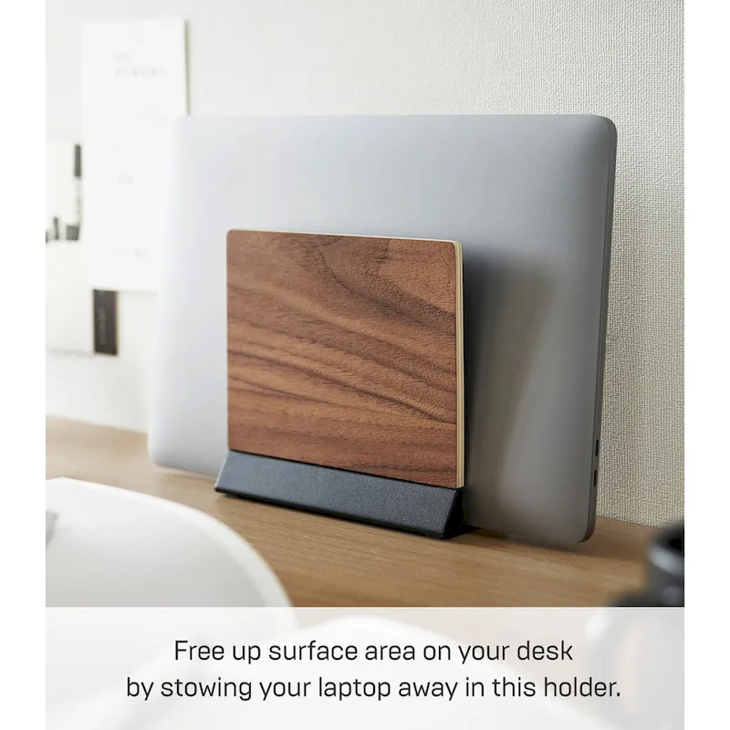 Yamazaki Home Slim Laptop Stand, Steel and Wood - L 2.44 x W 6.3 x H 5.91 inches
