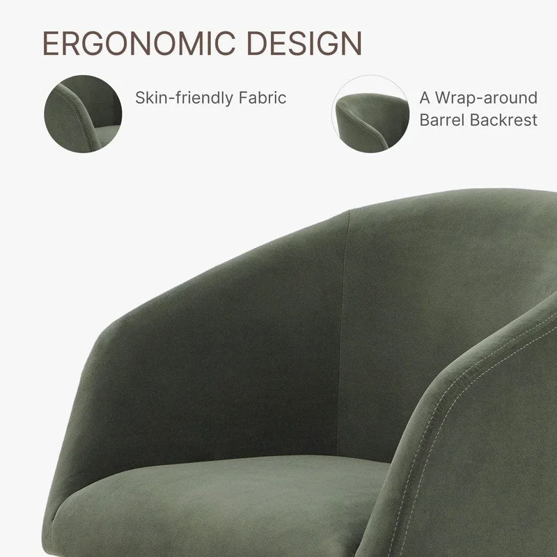Evie Modern Upholstered Fabric Swivel Dining Chair