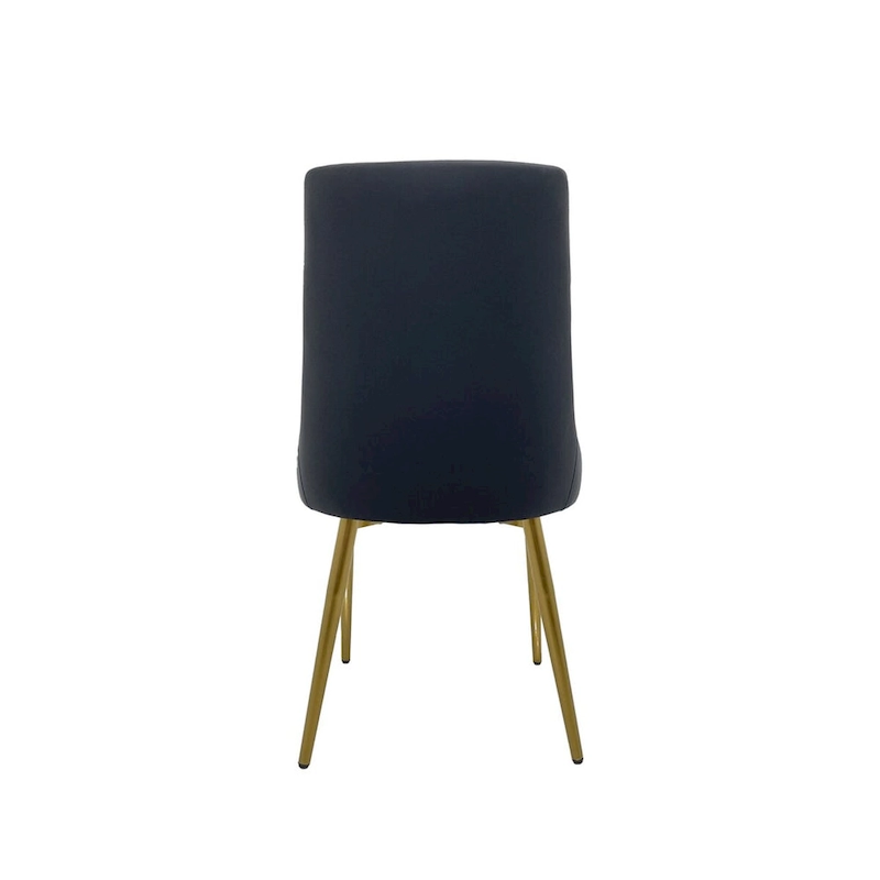 Dining Chair with PU Seat and Matte Gold Legs, Set of 2