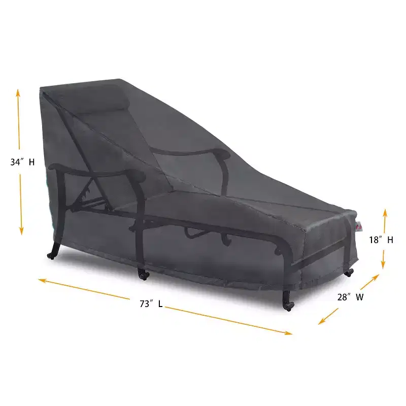Summerset Shield Chaise Lounge Cover Ultimate Protection for Your Outdoor Furniture 73 x 28 x 18/22.5/37 Mercury