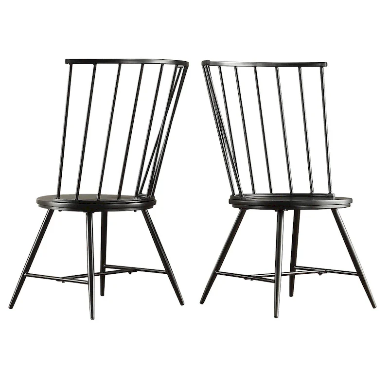 Truman High Back Metal and Wood Spindle Dining Chair (Set of 2) by iNSPIRE Q Modern