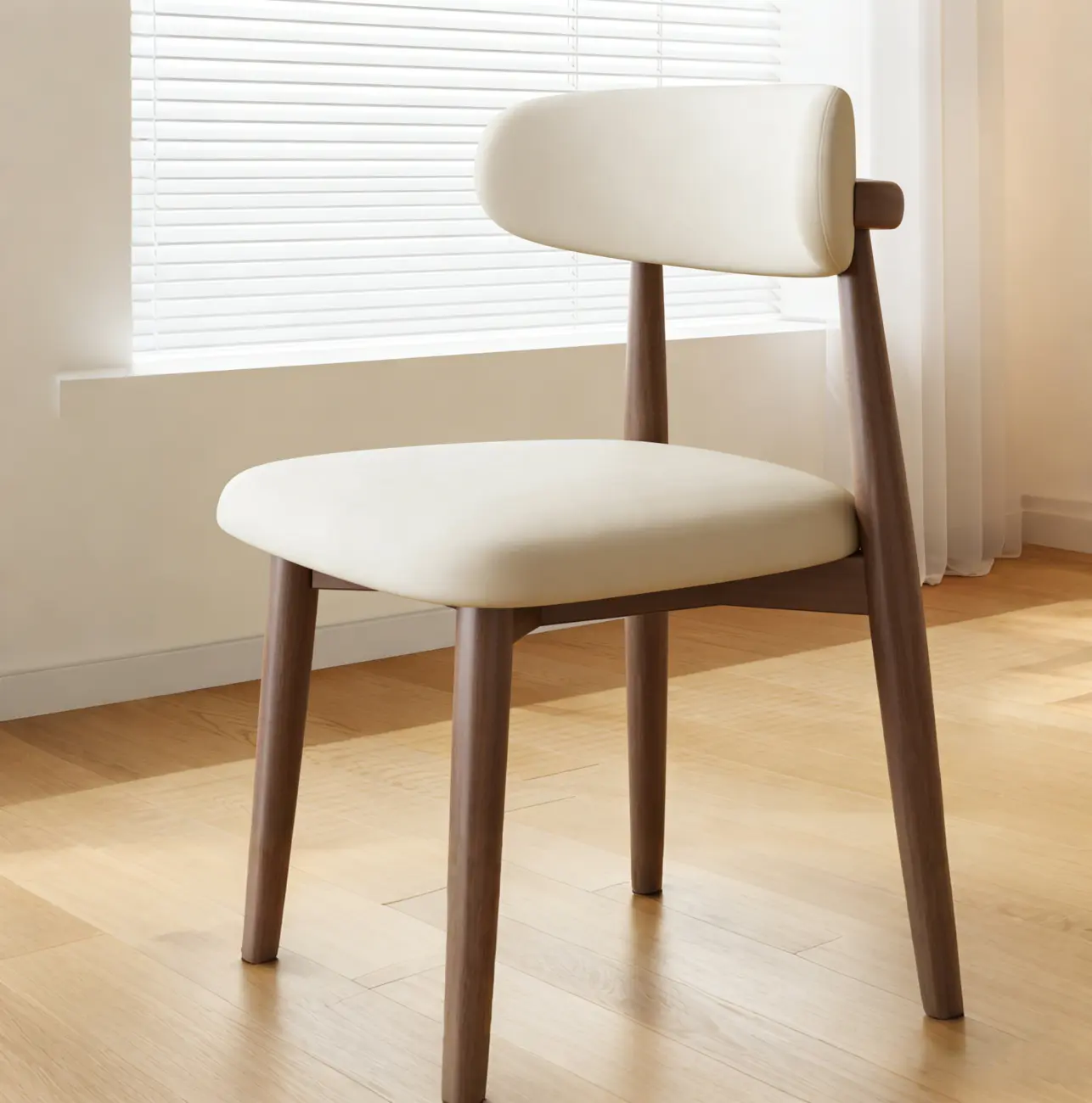 Mid-Century Modern Wooden Dining Chair Set of 2