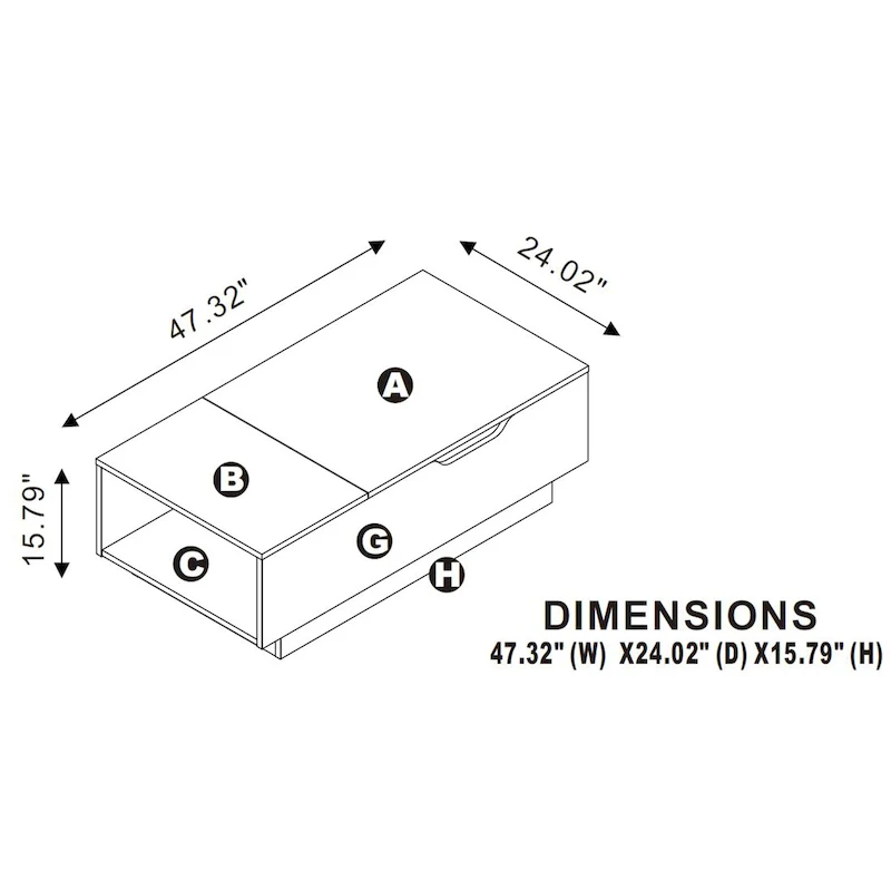 Uver Rustic 47-inch 1-Shelf Lift-top Coffee Table by Furniture of America