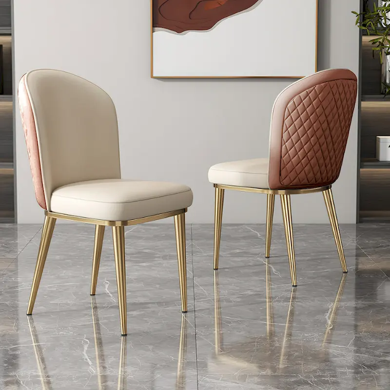 Off-White Cross Back Dining Chair, Mid-Century Modern Style, Set of 2