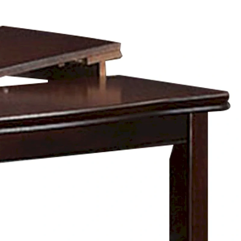 Red 52 Inch Dining High Table with 2 Extendable Butterfly Leafs, Brown Wood