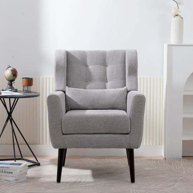 Chenille Fabric Accent Chair with Arm
