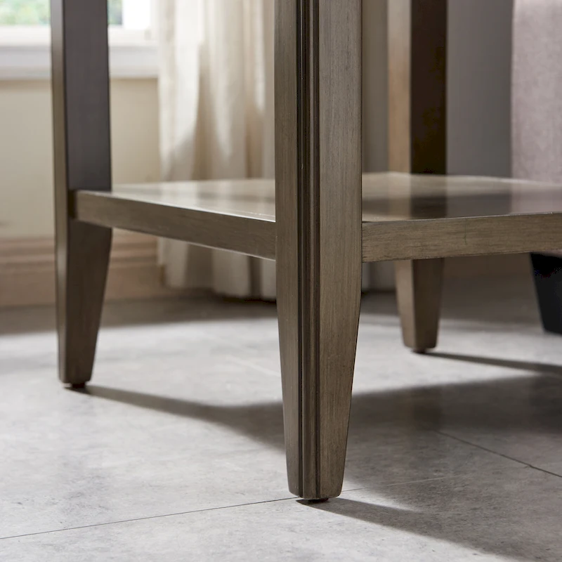 Laurent 20 in. Solid Wood End Table with Shelf and Drawer