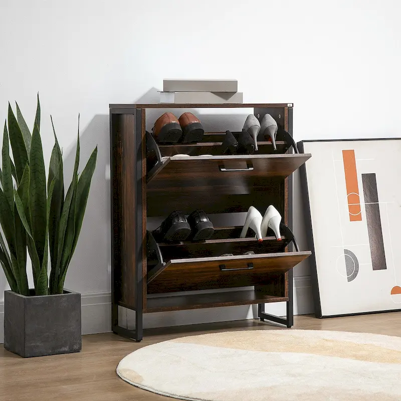 QQ Shoe Cabinet with 2 Flip Drawers