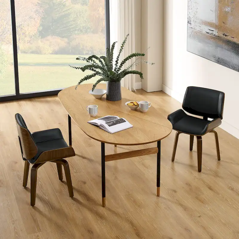 Art Leon Swivel Wooden Upholstered Dining Chairs (Set of 2)