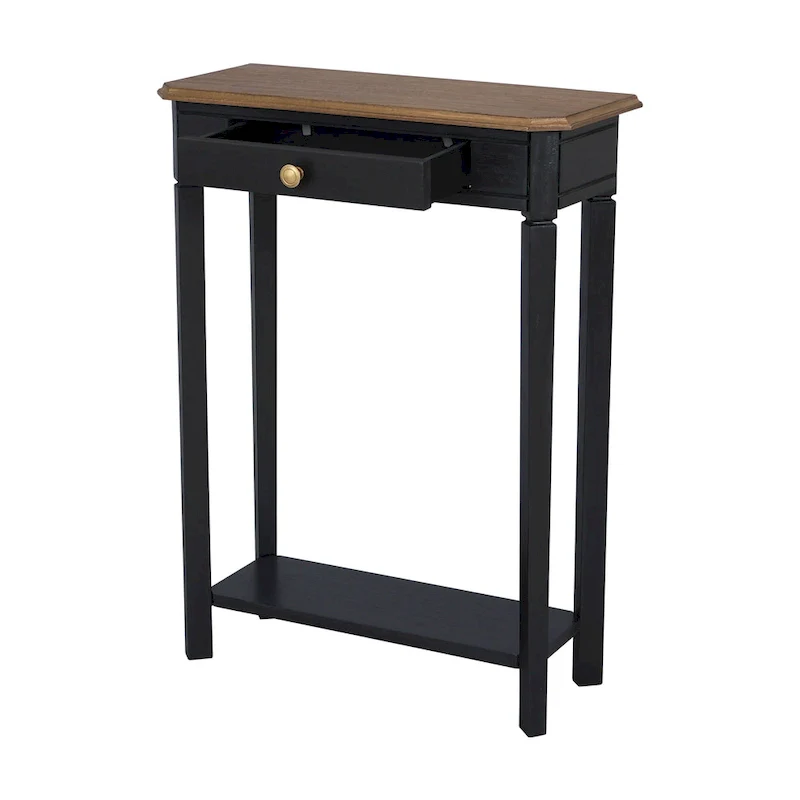 Marnie Two-tone 1-drawer Solid Wood Console Accent Table with Shelf by