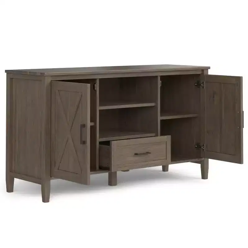 WyndenHall Cantina Medium TV Stand for TVs up to 60" Smoky Brown