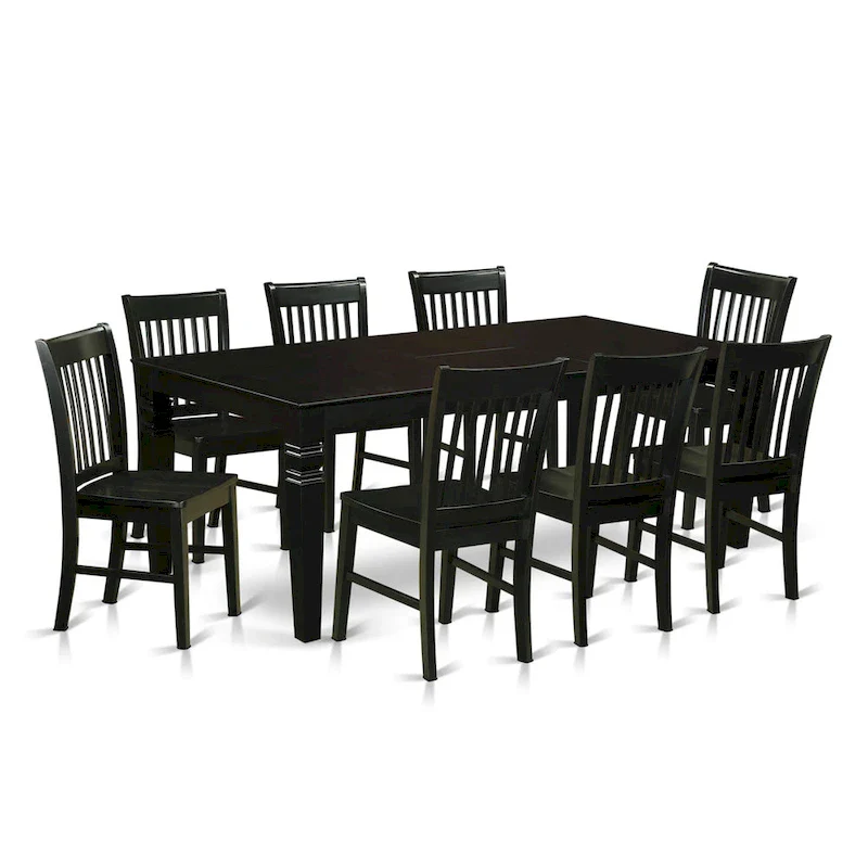 Kitchen Table Set- a Rectangle Dining Room Table and Dining Chairs, Black (Pieces Options)