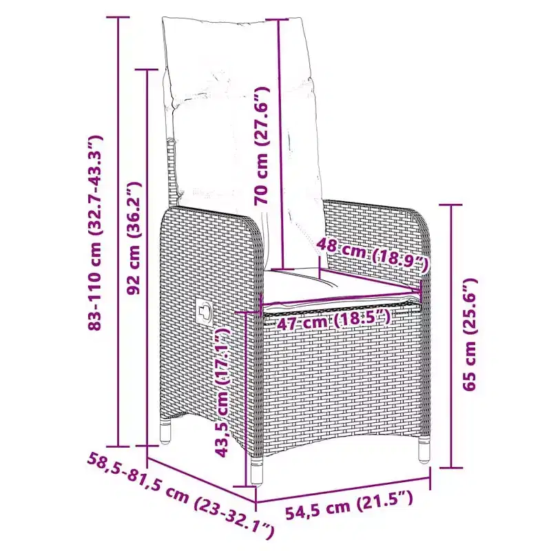 vidaXL Bistro Set PE Rattan 6-seater Bistro Set Rectangular
