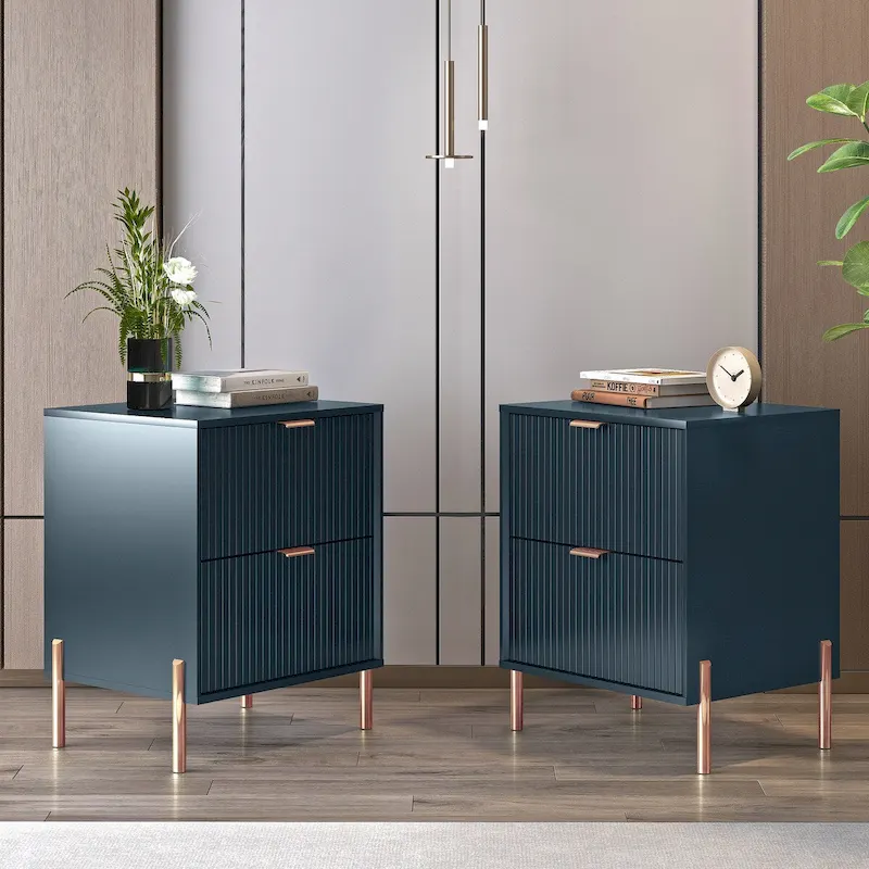 Modern 2-Drawer Nightstand Bedside Table End Table Furniture