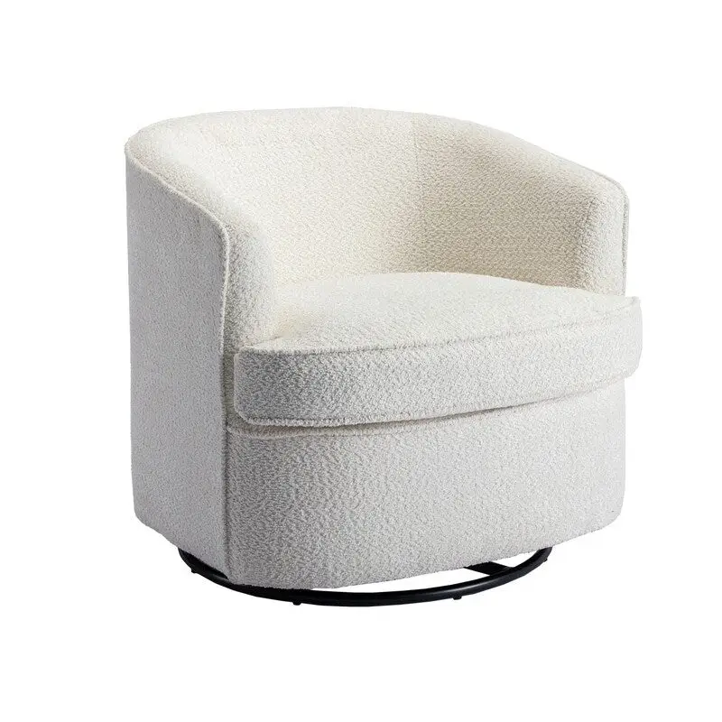Upholstered Swivel Barrel Armchair - Single Seat