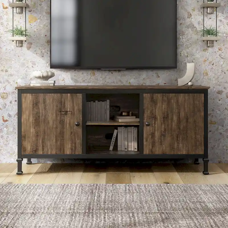 60-inch Wood Multi-functional Storage TV Console