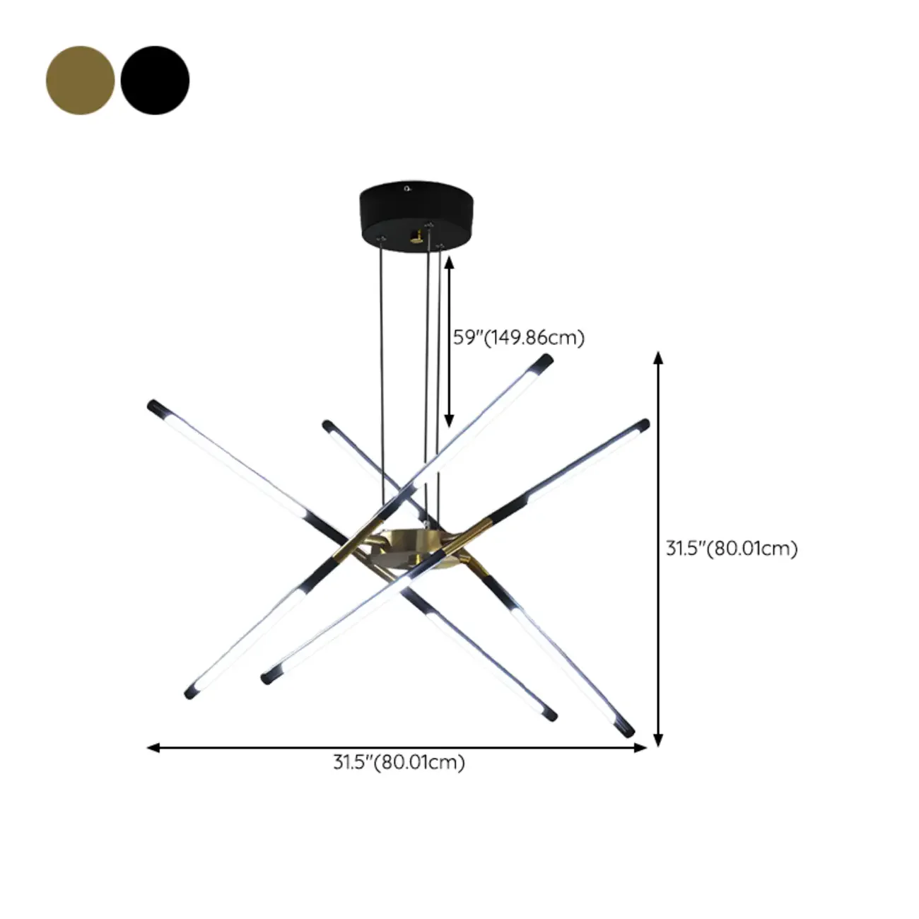 Modern LED Linear Chandelier with Adjustable Height