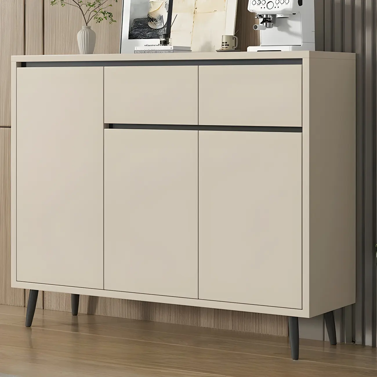 Modern Wooden Sideboard with Multi-Drawers and Cabinets