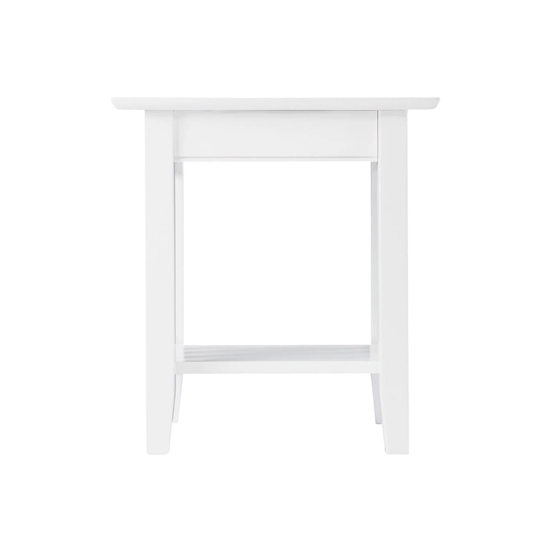 Mission End Table with Charging Station in White