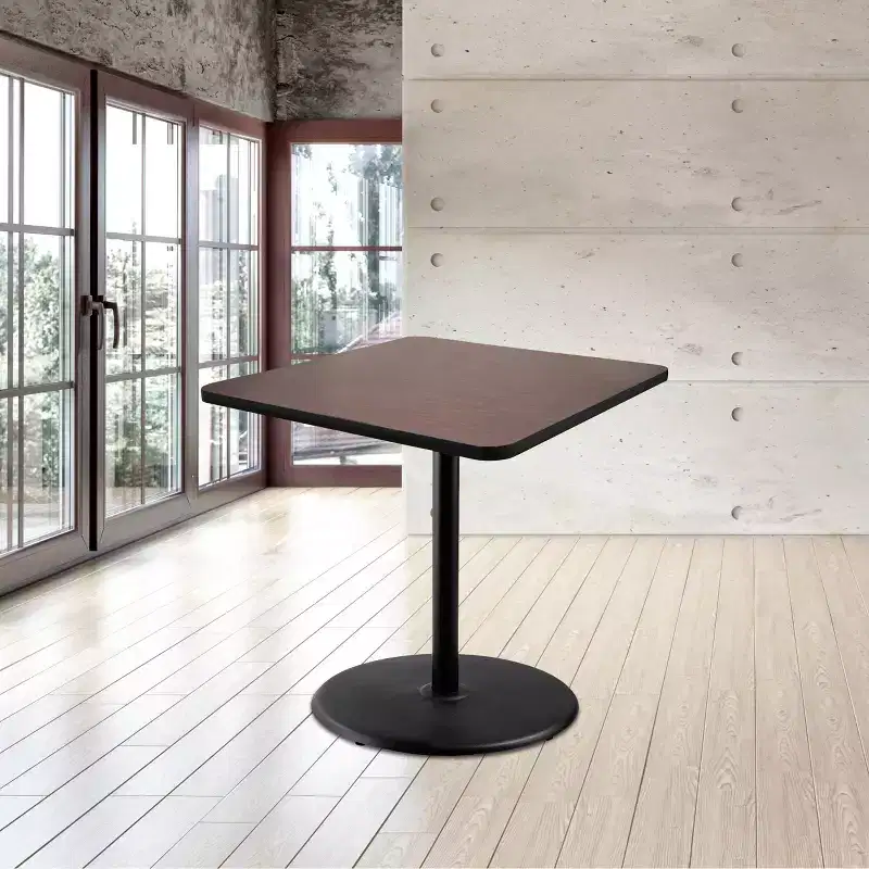 Hampden Furnishings 36" Bennet Collection Square Dining Table Black/Mahogany