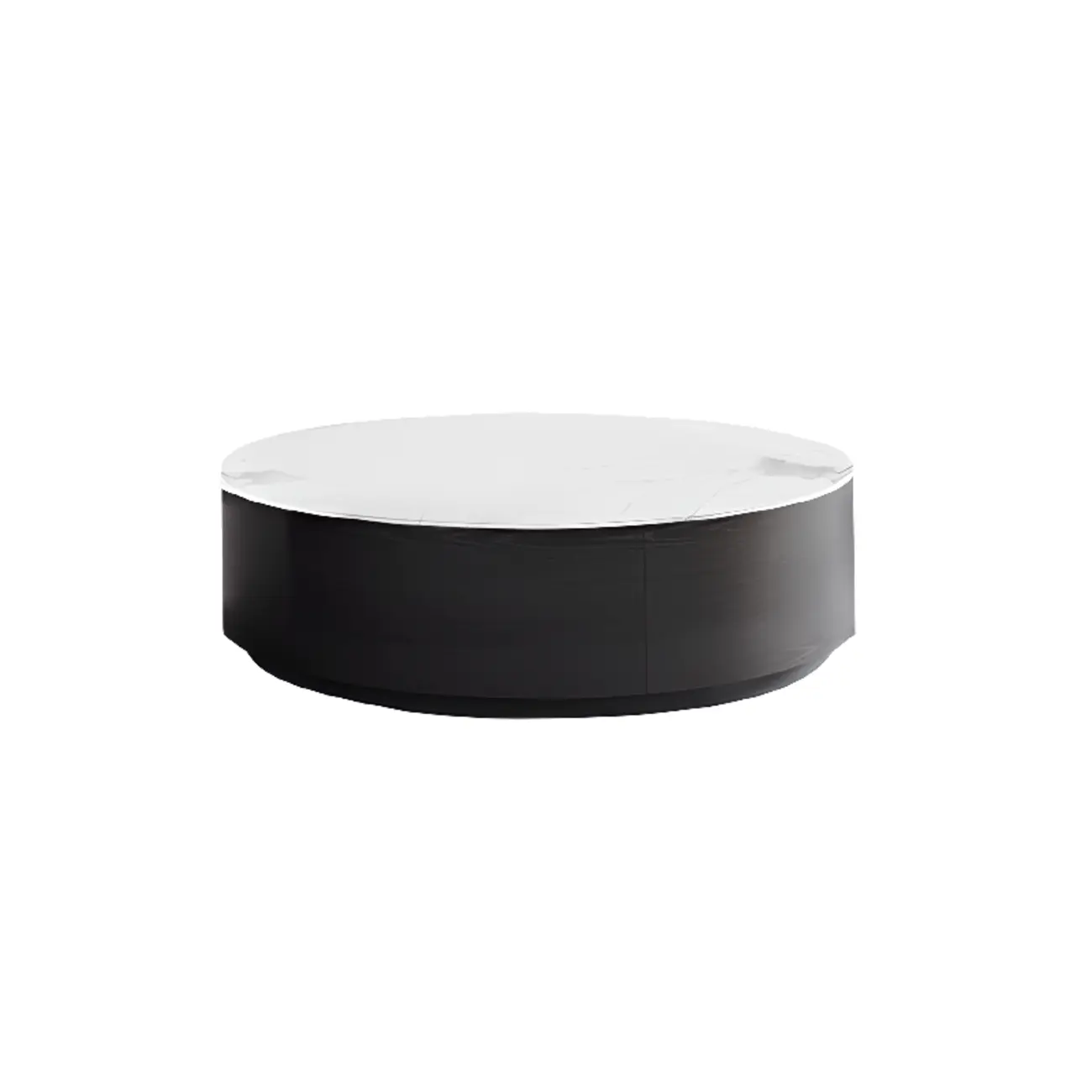 Modern Round White Nesting Coffee Table Set with Drawers