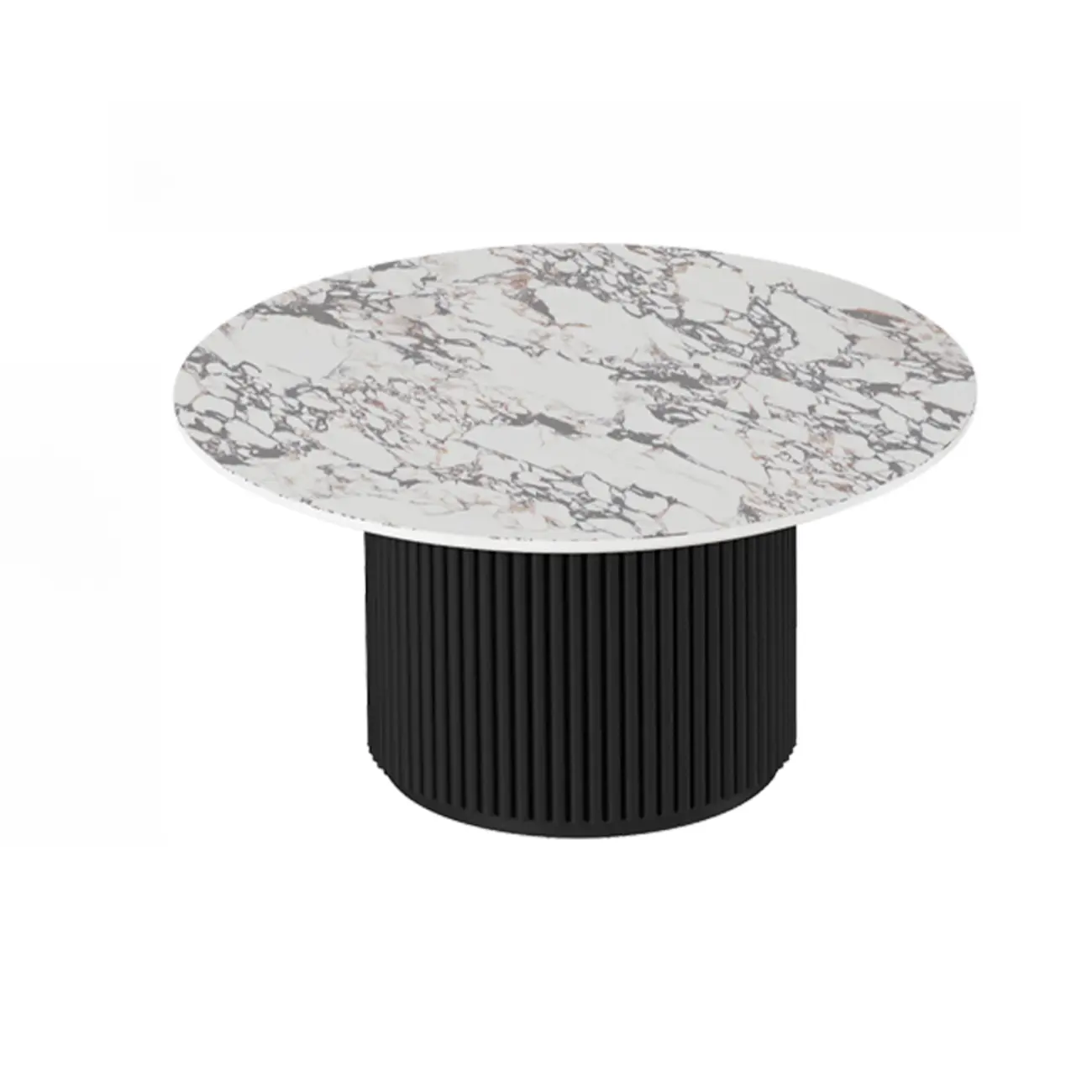 Modern White Nesting Coffee Table Set in Round Design