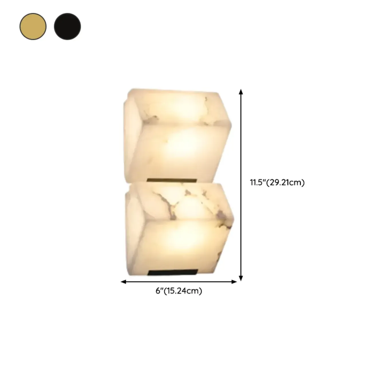 3-Light Geometric Metal Stone Shade Wall Sconce