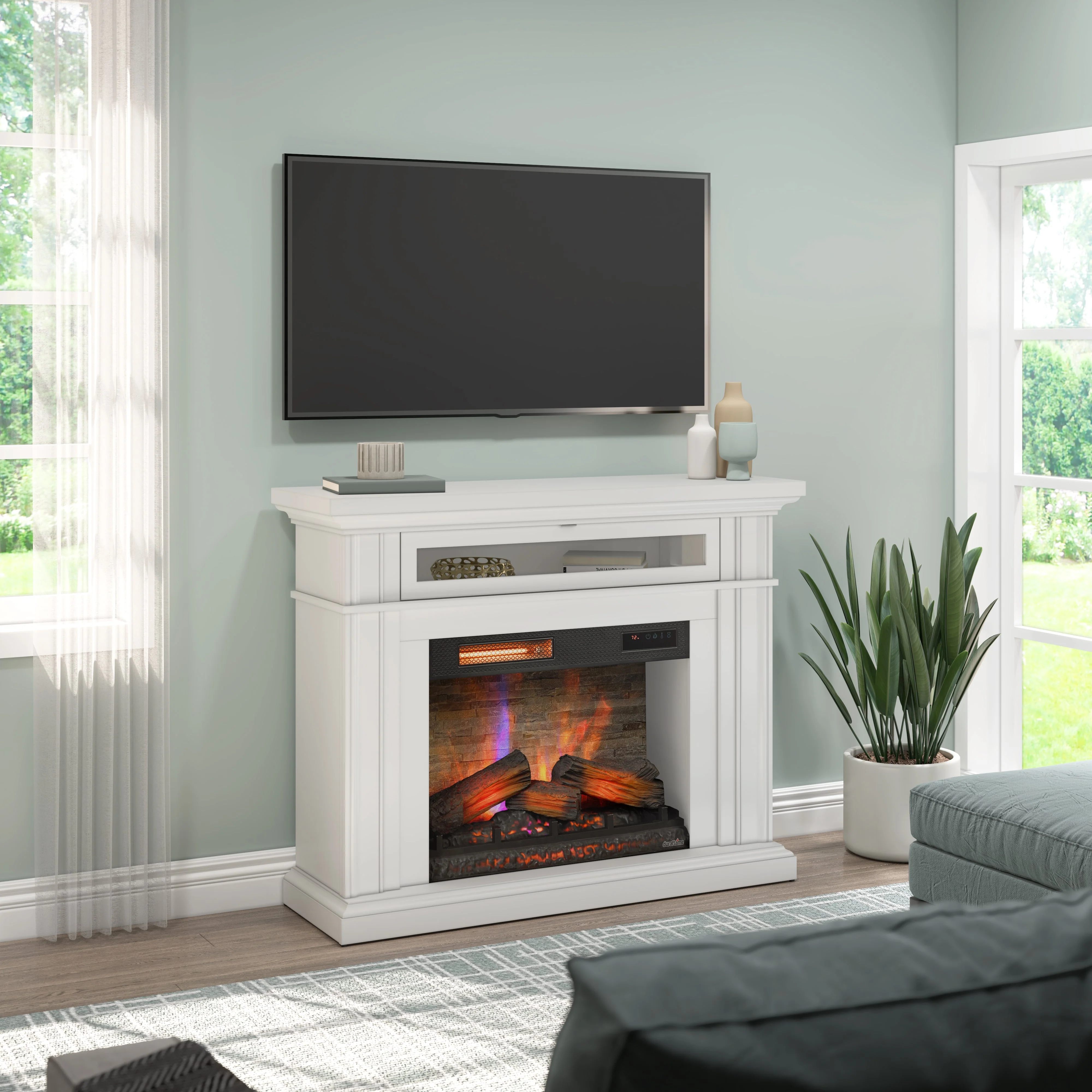 duraflame? 3D Flame Effect Electric Fireplace Wall Mantel