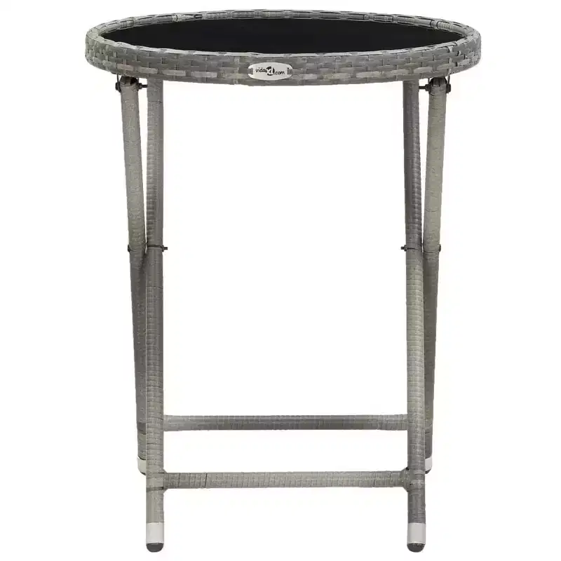 vidaXL Patio Bistro Set Bistro Table 3 Piece Poly Rattan and Tempered Glass