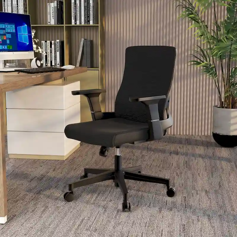 Adjustable Mid-Back Office Chair with 360-Degree Swivel and Tilt Brio Series by LeisureMod