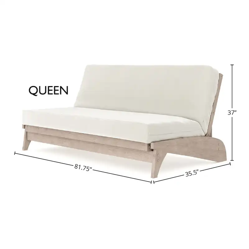 Queen Futon Frame – Oak/Cherry/Espresso/Grey | Wall Hugger | 2-Person | 550 lb Capacity