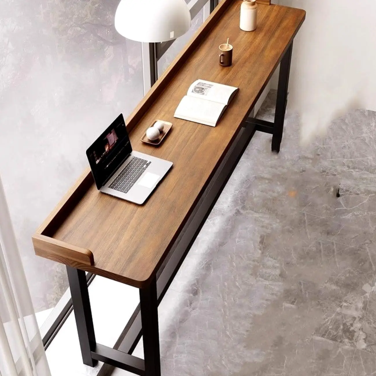 Natural Wood Pub Table with Sepia Top for Modern Interiors
