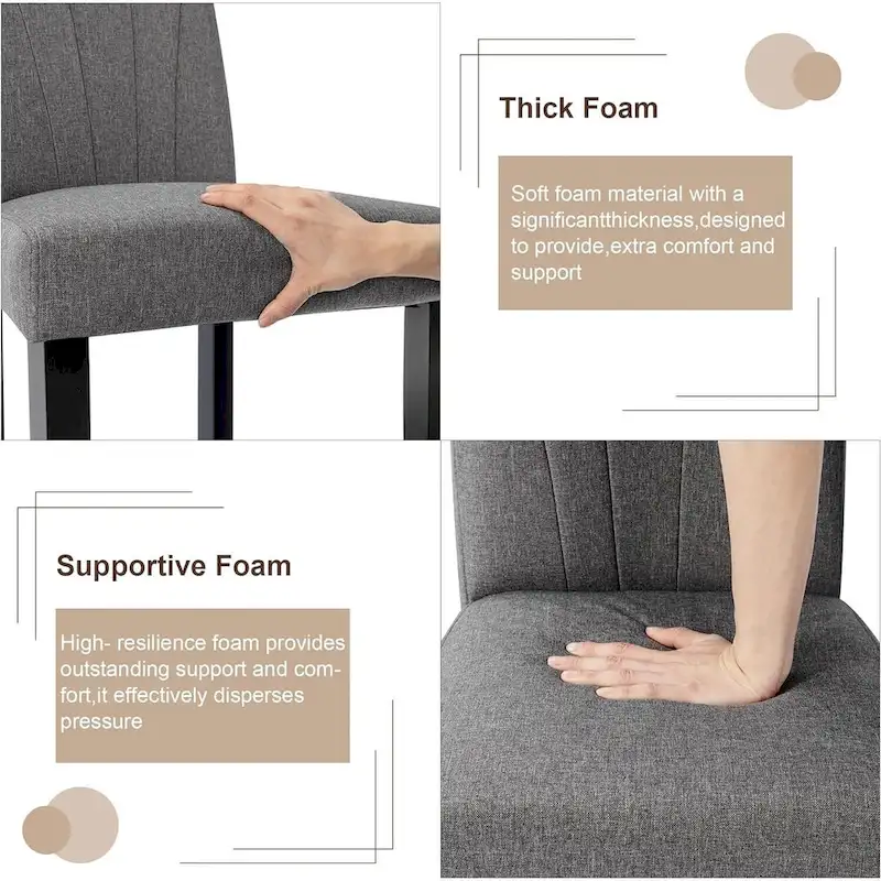 VECELO Upholstered Dining Chairs Set of 2 Parson Classic Upholstered Dining Chair,Modern 37 Parson Chairs