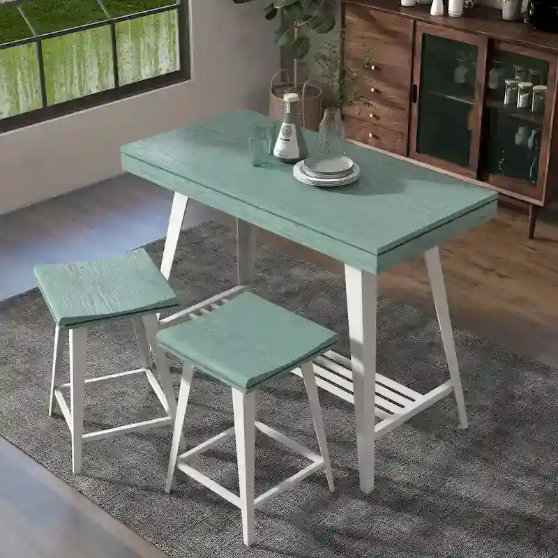 Kaylen Modern 3-Piece Steel Legs Counter Height Table Set by Furniture of America