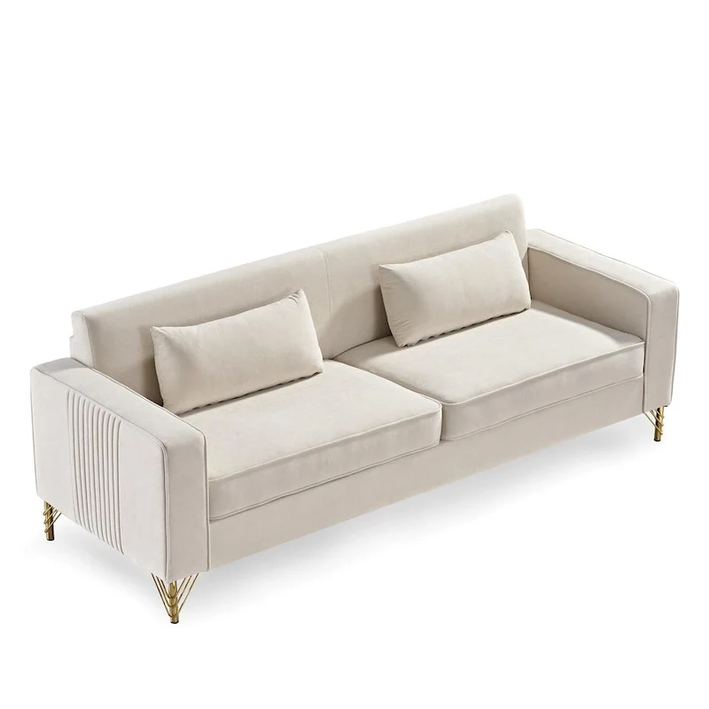 Modern Velvet Upholstered Living Room Sofa