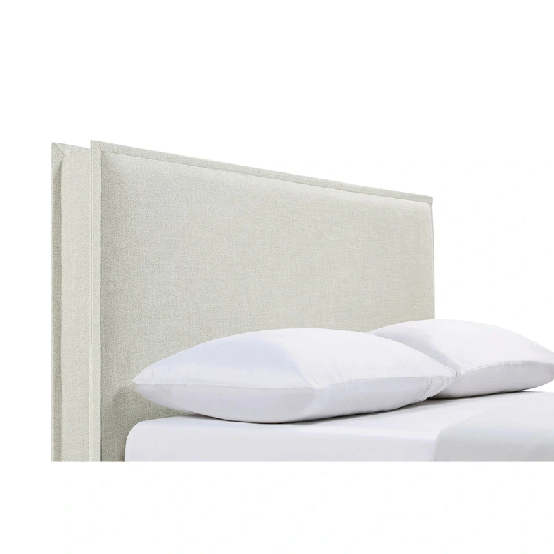Gemma Sand Upholstered Headboard with Flange Details
