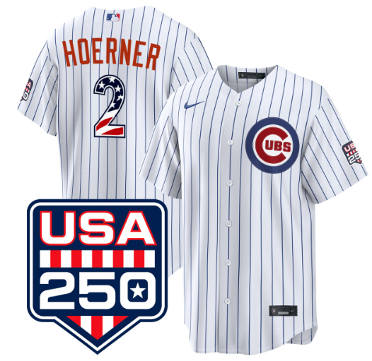 Nico Hoerner Chicago Cubs USA 250 Fourth of July Home Jersey