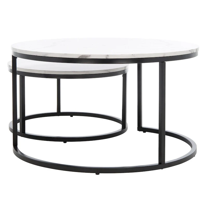 SAFAVIEH Elberta 2 Round Nesting Coffee Table - 43 L x 36 D x 18 H - 32Wx32Dx18H