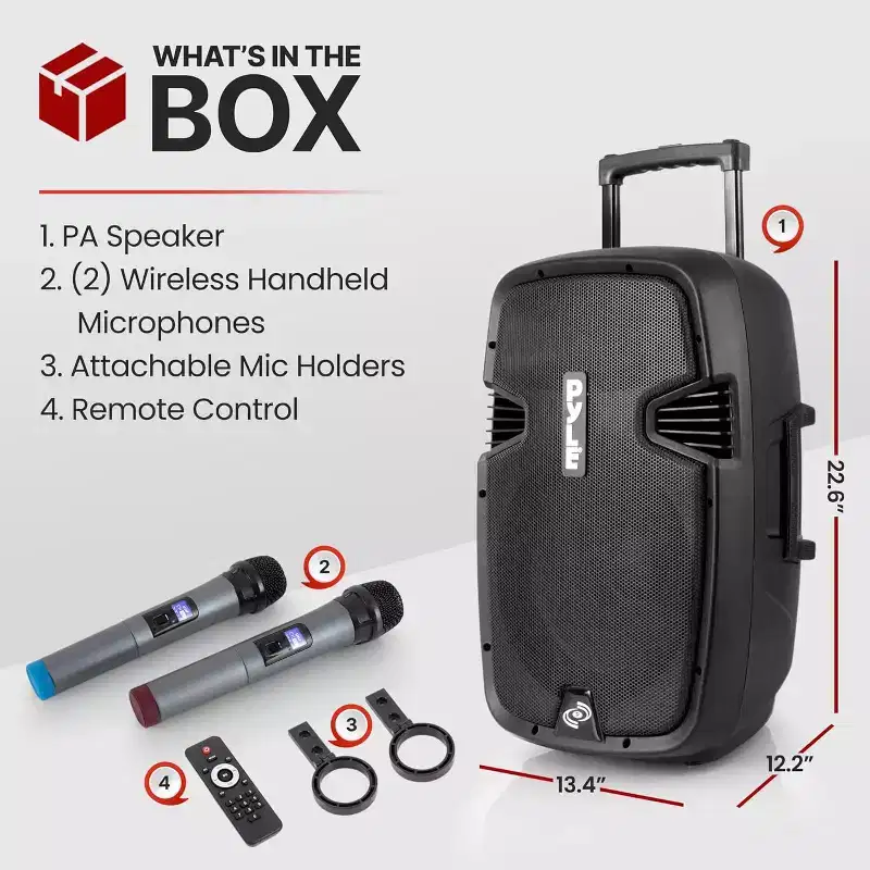 Pyle Wireless & Portable Bluetooth PA Speaker - PPHP1299WU.5