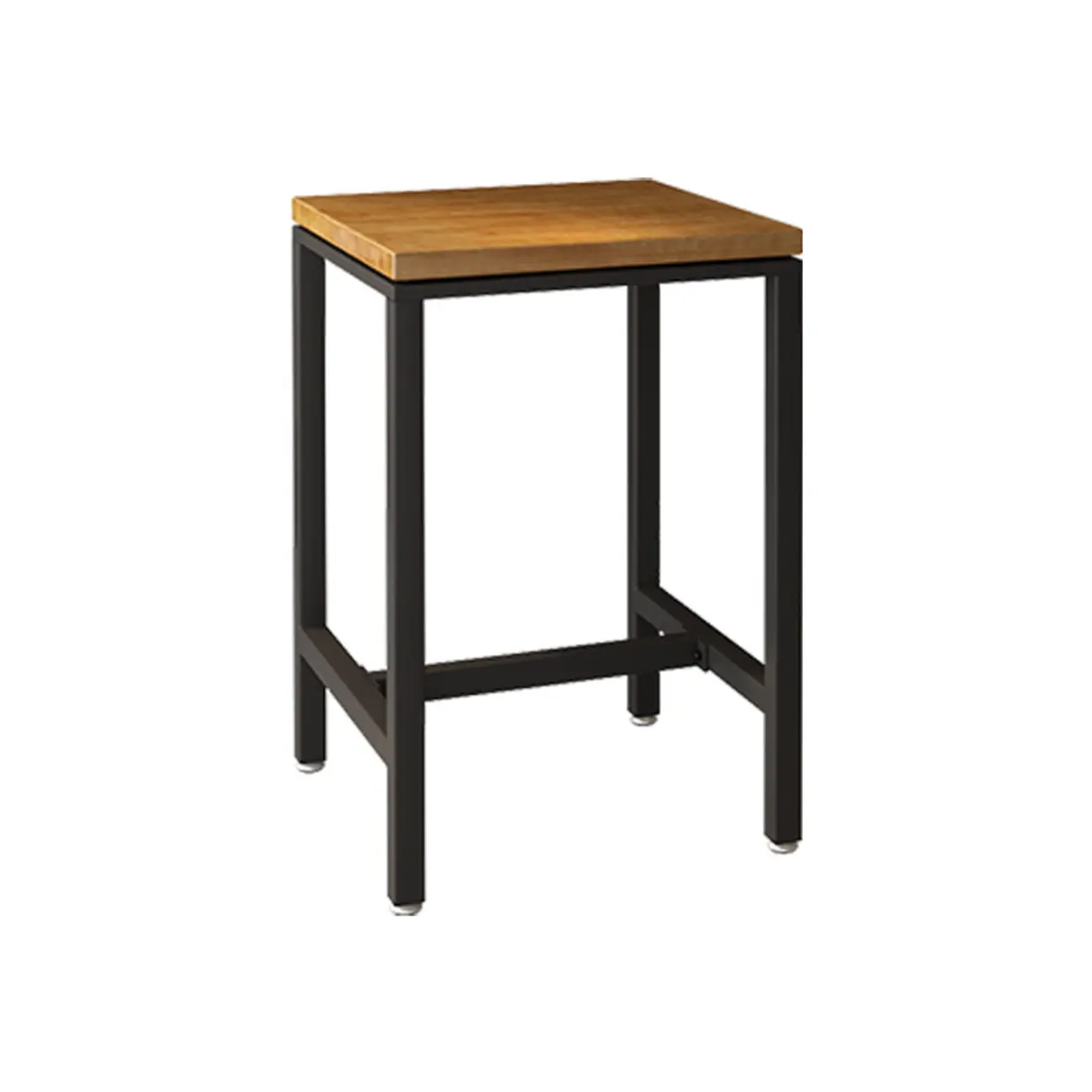 Industrial Wooden Top Bar Height Table with Footrest for Dining